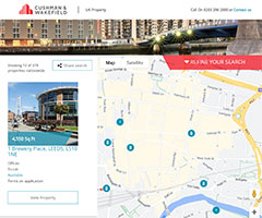 Cushman & Wakefield property website development
